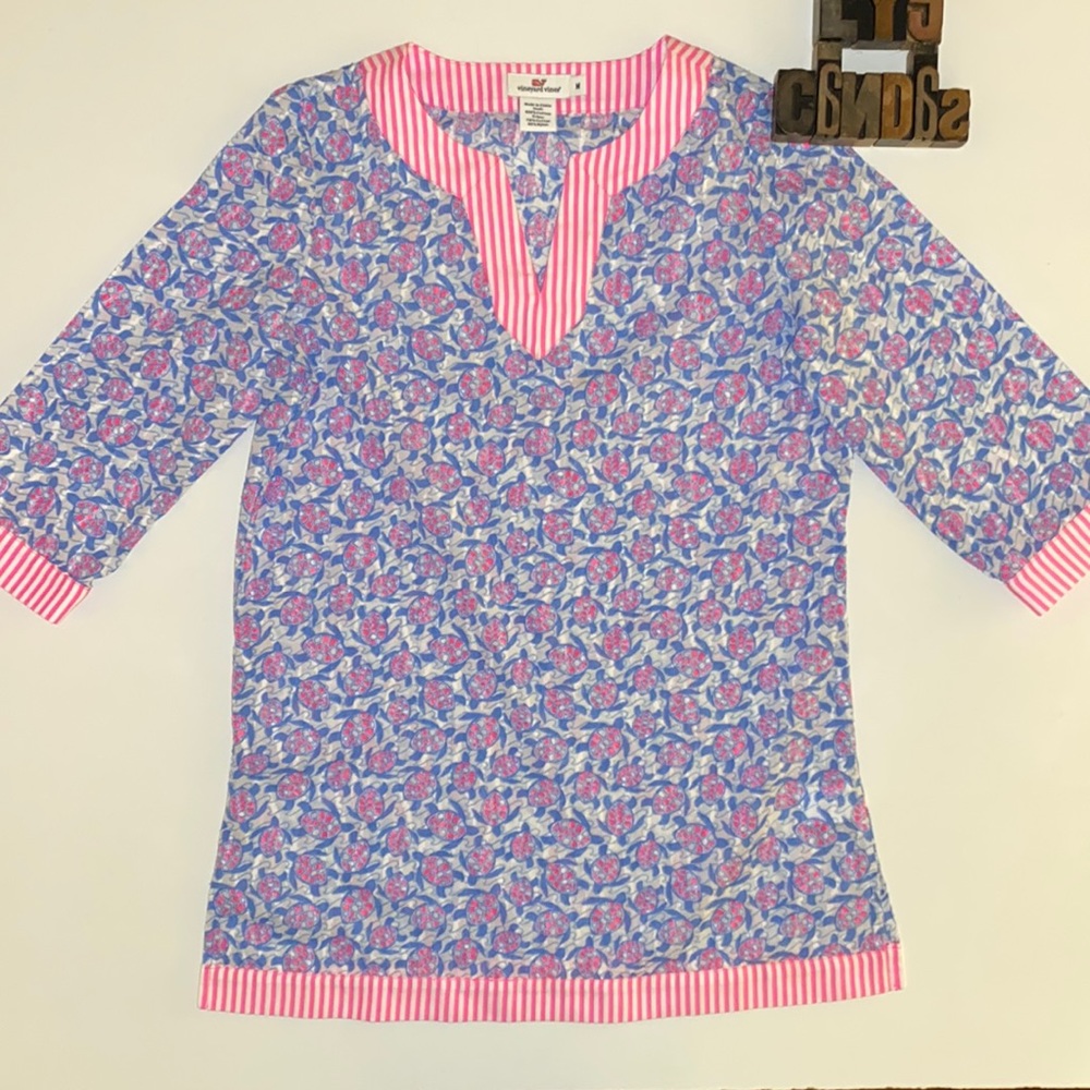 🐳VINEYARD VINES Girl’s Turtle🐢 Print Tunic Top